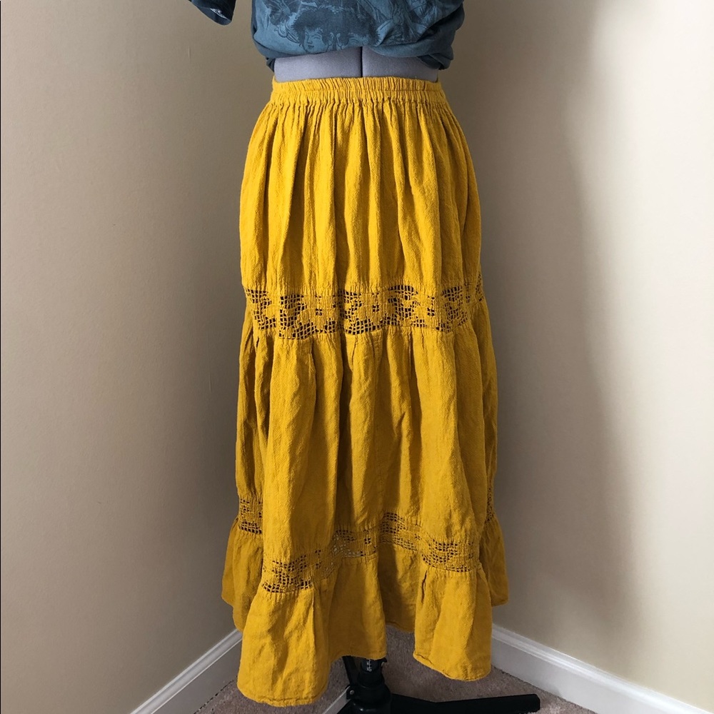 Mexican cotton and crochet skirt